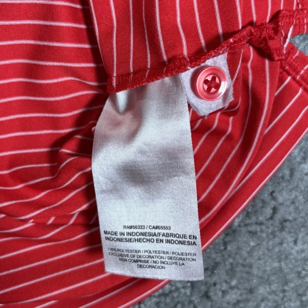 Nike Ohio State Buckeyes Polo Shirt Mens M Red Striped Dri Fit Short Sleeve Golf